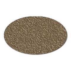 Leather Texture Brown Background Oval Magnet