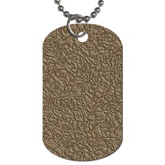 Leather Texture Brown Background Dog Tag (two Sides) by Nexatart