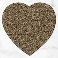 Leather Texture Brown Background Jigsaw Puzzle (heart) by Nexatart