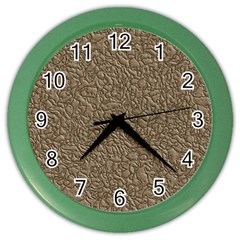 Leather Texture Brown Background Color Wall Clocks