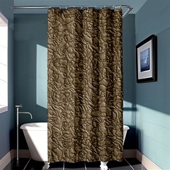 Leather Texture Brown Background Shower Curtain 36  X 72  (stall)  by Nexatart