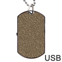 Leather Texture Brown Background Dog Tag Usb Flash (two Sides)