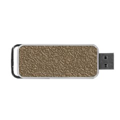 Leather Texture Brown Background Portable Usb Flash (two Sides)