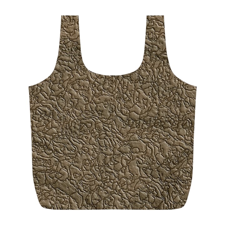 Leather Texture Brown Background Full Print Recycle Bags (L) 