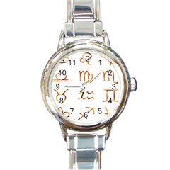 Signs Of The Zodiac Zodiac Aries Round Italian Charm Watch by Nexatart