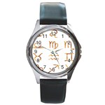 Signs Of The Zodiac Zodiac Aries Round Metal Watch Front