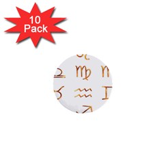 Signs Of The Zodiac Zodiac Aries 1  Mini Buttons (10 Pack)  by Nexatart