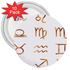 Signs Of The Zodiac Zodiac Aries 3  Buttons (10 Pack)  by Nexatart