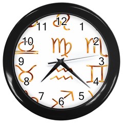 Signs Of The Zodiac Zodiac Aries Wall Clocks (black) by Nexatart