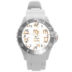 Signs Of The Zodiac Zodiac Aries Round Plastic Sport Watch (l) by Nexatart