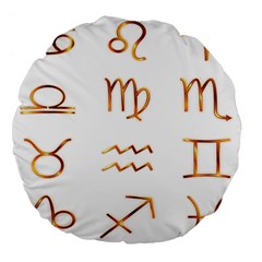 Signs Of The Zodiac Zodiac Aries Large 18  Premium Flano Round Cushions by Nexatart