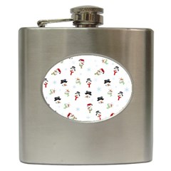 Snowman Pattern Hip Flask (6 Oz)