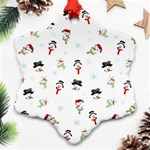 Snowman pattern Snowflake Ornament (Two Sides) Front