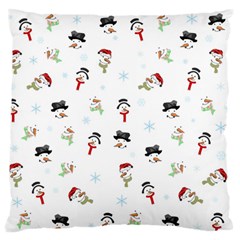 Snowman Pattern Large Flano Cushion Case (one Side) by Valentinaart