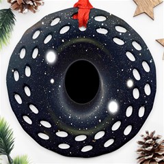 Brightest Cluster Galaxies And Supermassive Black Holes Round Filigree Ornament (two Sides)