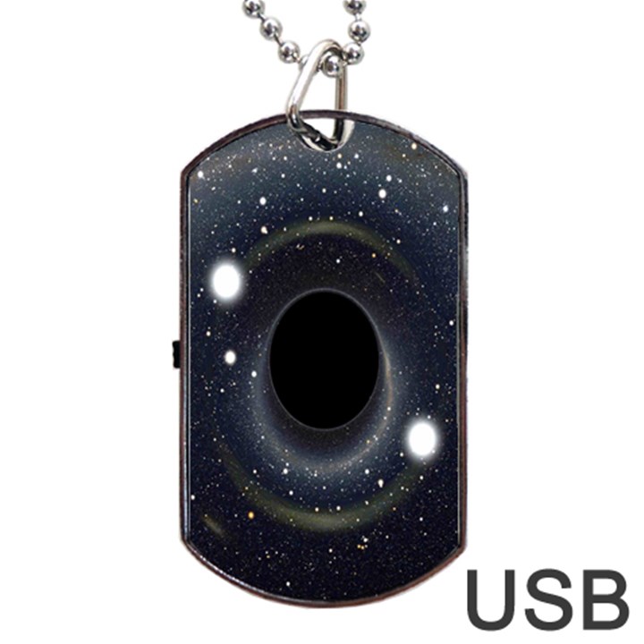 Brightest Cluster Galaxies And Supermassive Black Holes Dog Tag USB Flash (One Side)