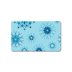 Blue Winter Snowflakes Star Magnet (name Card) by Mariart