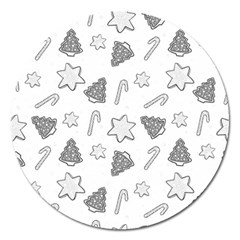 Ginger Cookies Christmas Pattern Magnet 5  (round) by Valentinaart