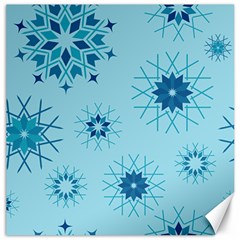 Blue Winter Snowflakes Star Canvas 20  X 20   by Mariart