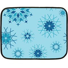 Blue Winter Snowflakes Star Fleece Blanket (mini) by Mariart