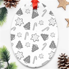 Ginger Cookies Christmas Pattern Oval Ornament (two Sides) by Valentinaart