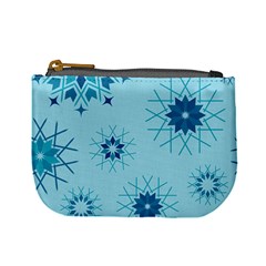 Blue Winter Snowflakes Star Mini Coin Purses by Mariart