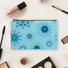 Blue Winter Snowflakes Star Cosmetic Bag (medium)  by Mariart