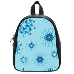 Blue Winter Snowflakes Star School Bag (small)