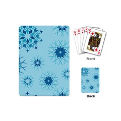 Blue Winter Snowflakes Star Playing Cards (mini)  by Mariart