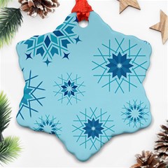 Blue Winter Snowflakes Star Ornament (snowflake)