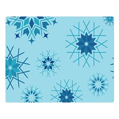 Blue Winter Snowflakes Star Double Sided Flano Blanket (large)  by Mariart