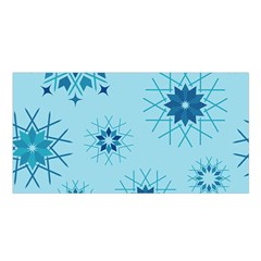 Blue Winter Snowflakes Star Satin Shawl by Mariart