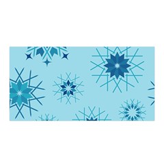 Blue Winter Snowflakes Star Satin Wrap by Mariart