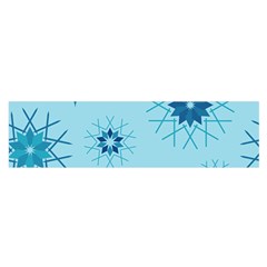 Blue Winter Snowflakes Star Satin Scarf (oblong) by Mariart