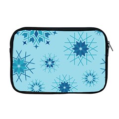 Blue Winter Snowflakes Star Apple Macbook Pro 17  Zipper Case by Mariart