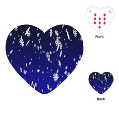 Blue Sky Christmas Snowflake Playing Cards (heart)  by Mariart