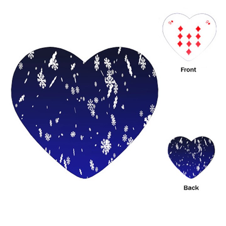 Blue Sky Christmas Snowflake Playing Cards (Heart) 