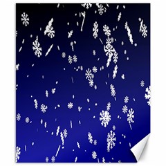 Blue Sky Christmas Snowflake Canvas 8  X 10  by Mariart