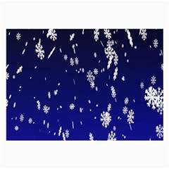 Blue Sky Christmas Snowflake Large Glasses Cloth (2-side) by Mariart