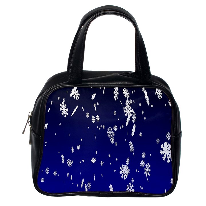 Blue Sky Christmas Snowflake Classic Handbags (One Side)