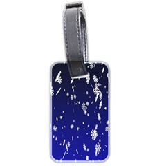 Blue Sky Christmas Snowflake Luggage Tags (two Sides) by Mariart