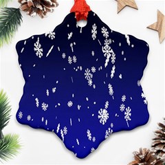 Blue Sky Christmas Snowflake Snowflake Ornament (two Sides) by Mariart