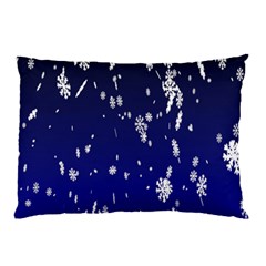 Blue Sky Christmas Snowflake Pillow Case (two Sides) by Mariart