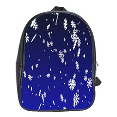 Blue Sky Christmas Snowflake School Bag (xl) by Mariart