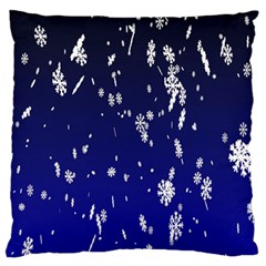 Blue Sky Christmas Snowflake Standard Flano Cushion Case (two Sides) by Mariart