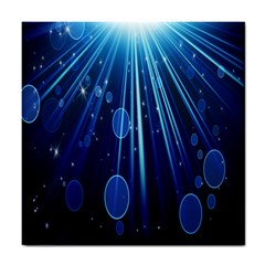 Blue Rays Light Stars Space Tile Coasters