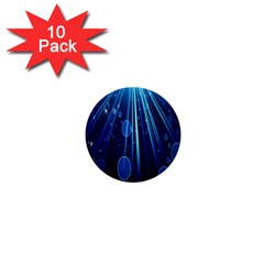 Blue Rays Light Stars Space 1  Mini Buttons (10 pack) 