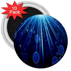 Blue Rays Light Stars Space 3  Magnets (10 Pack) 