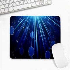 Blue Rays Light Stars Space Large Mousepads