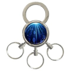 Blue Rays Light Stars Space 3-Ring Key Chains